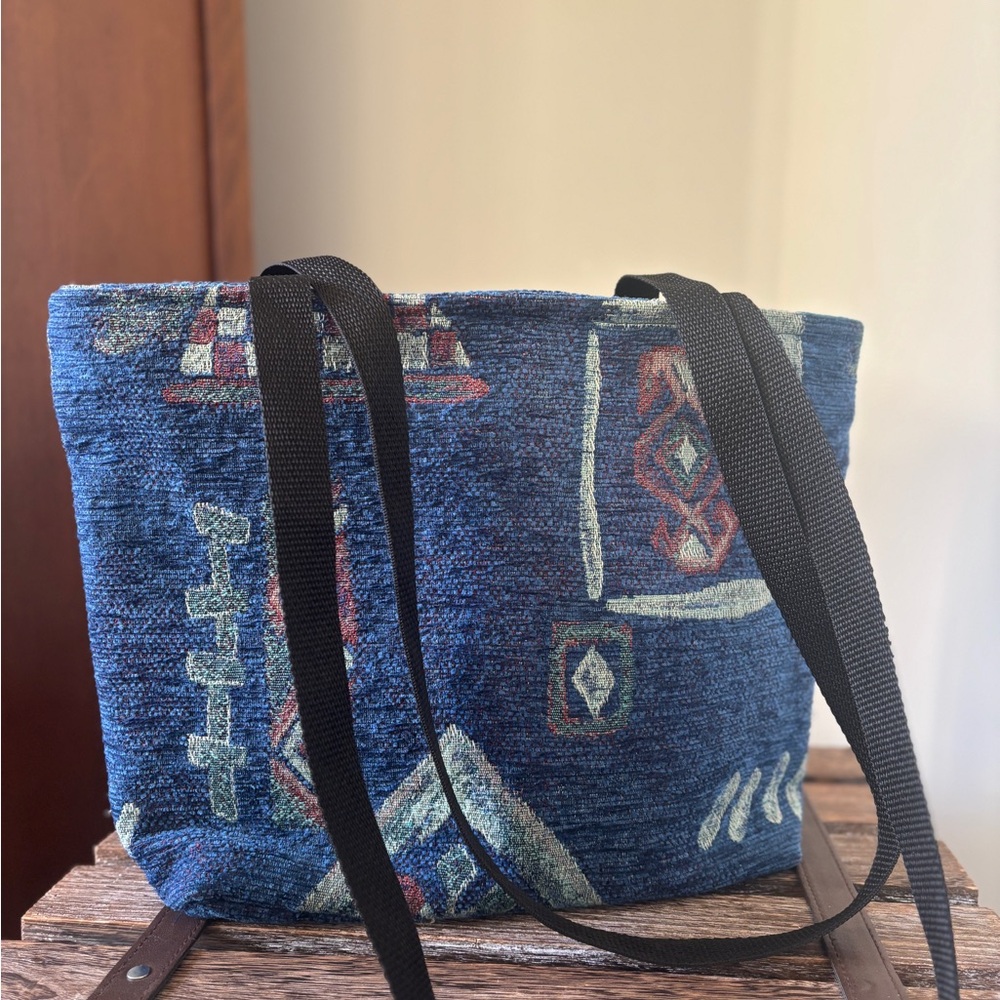 Cotton Blue Patterned Bag